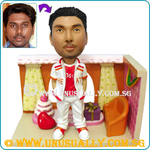 Personalized 3D Caricature Birthday Theme Male Figurine